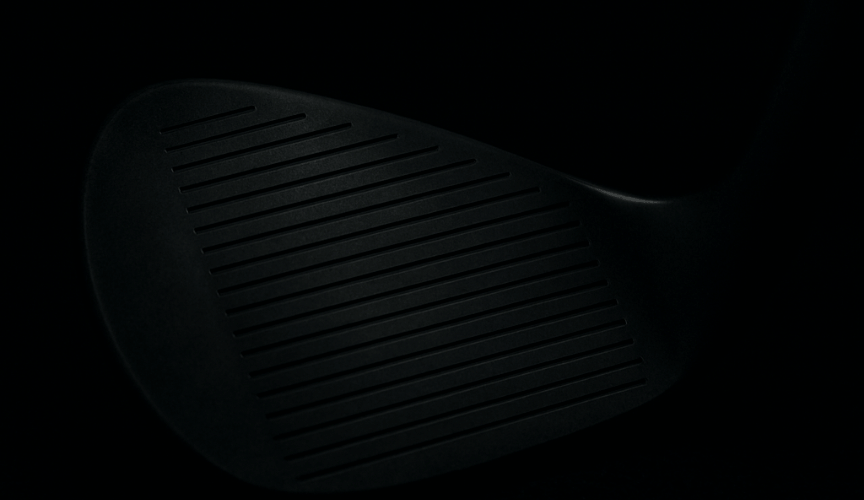 Textured wedge face with dark overlay