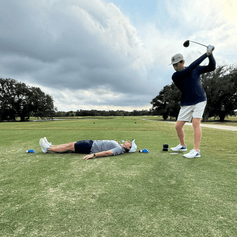 dave hitting golf ball out of golfers mouth
